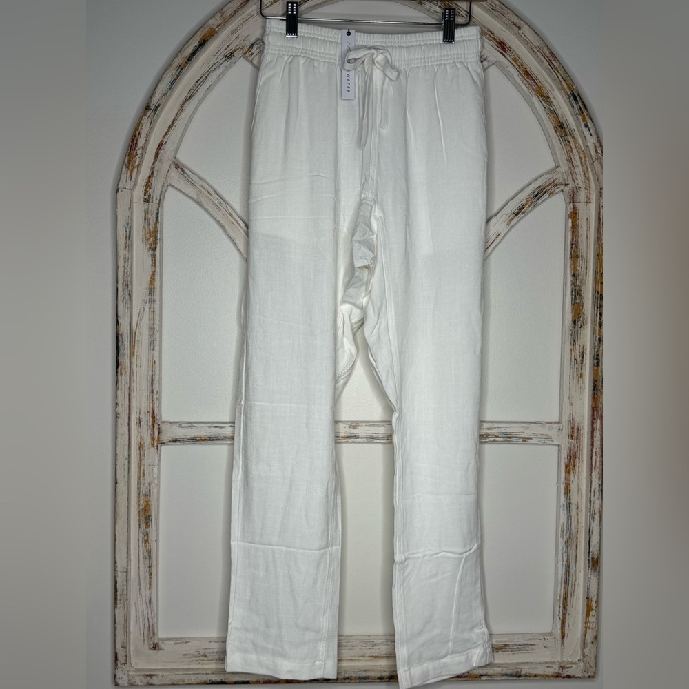 Stillwater White Linen Blend Women's Pants- Size Medium- NWT